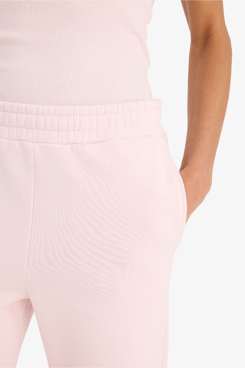 WOMAN Light Pink Straight Fit Basic High Waist Sweatpants