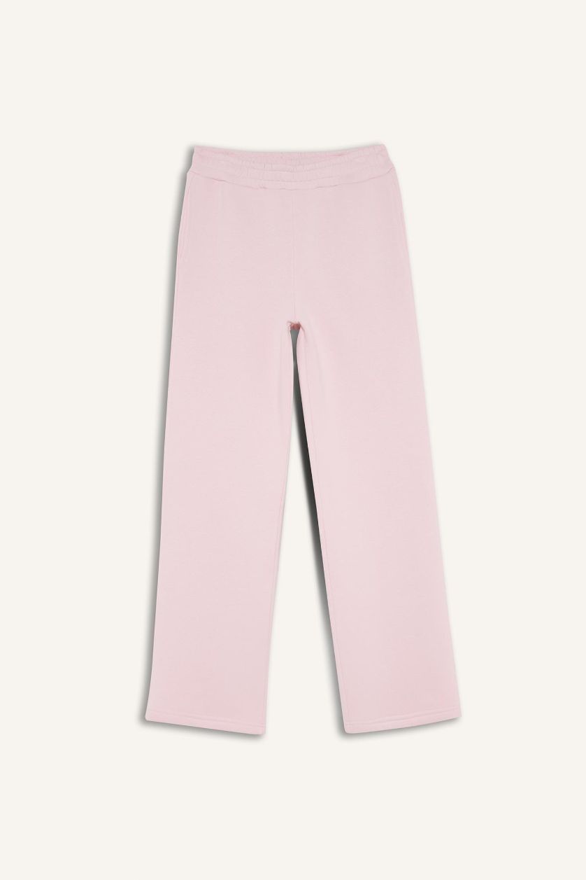 WOMAN Light Pink Straight Fit Basic High Waist Sweatpants