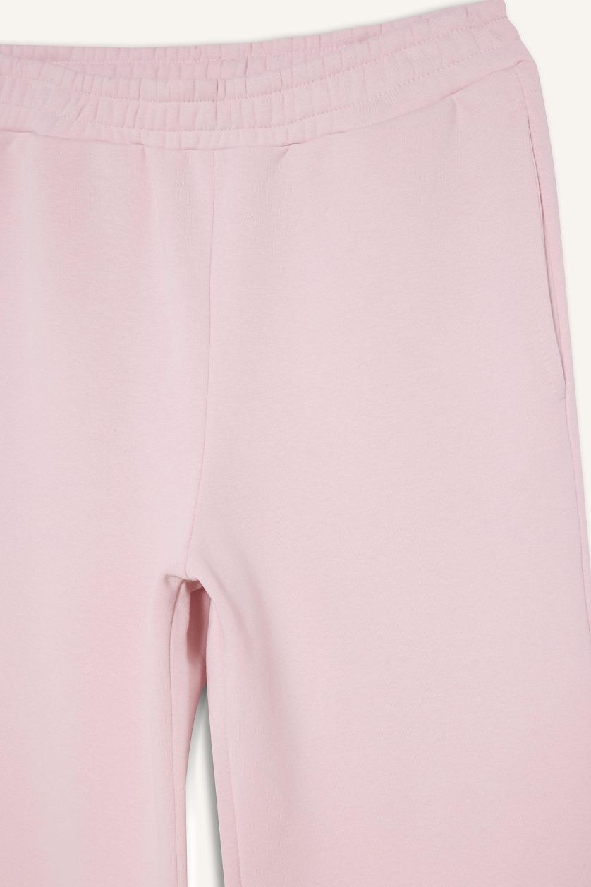 WOMAN Light Pink Straight Fit Basic High Waist Sweatpants