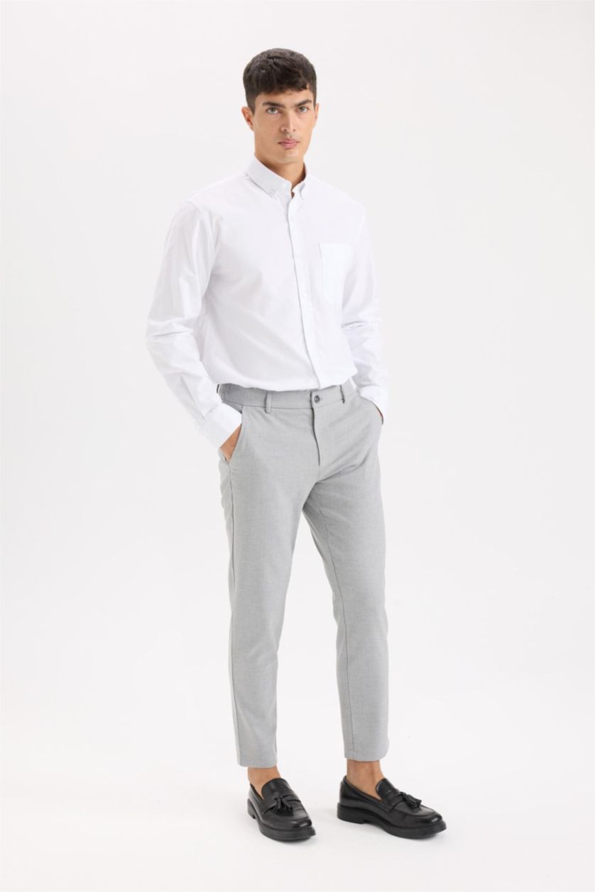MAN Grey Melange Pocketed Straight Leg Jogger Pants