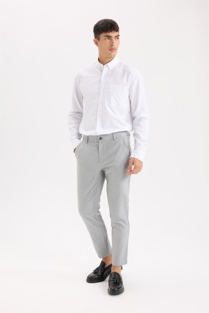 MAN Grey Melange Pocketed Straight Leg Jogger Pants