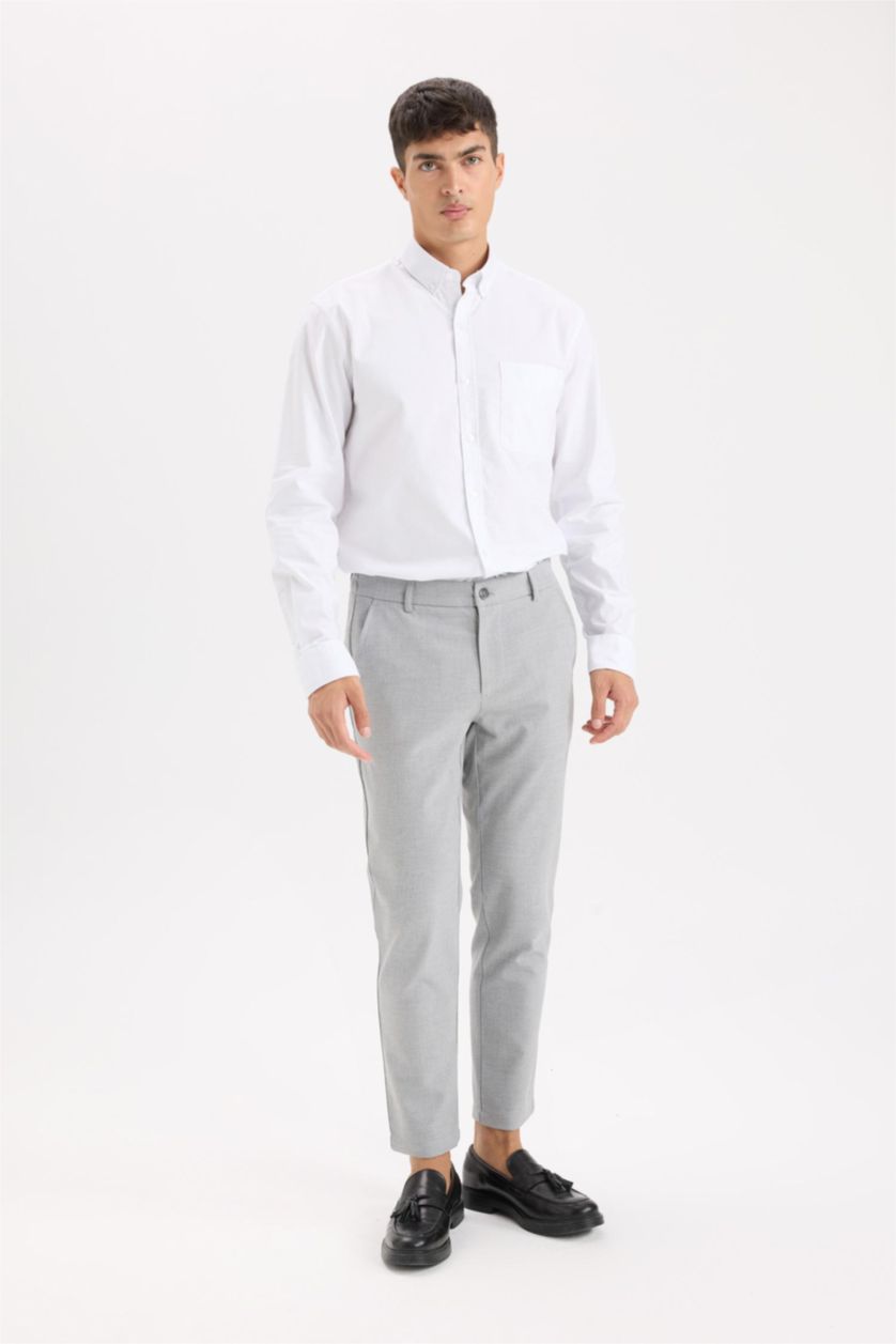MAN Grey Melange Pocketed Straight Leg Jogger Pants
