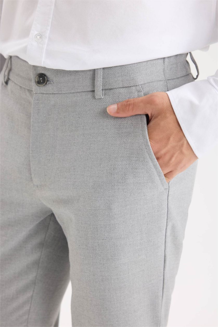 MAN Grey Melange Pocketed Straight Leg Jogger Pants