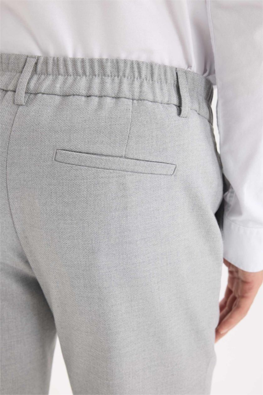 MAN Grey Melange Pocketed Straight Leg Jogger Pants