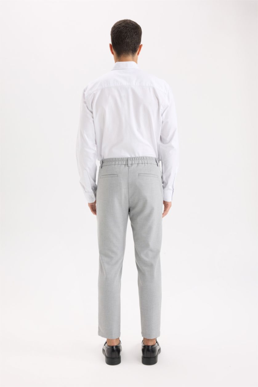 MAN Grey Melange Pocketed Straight Leg Jogger Pants