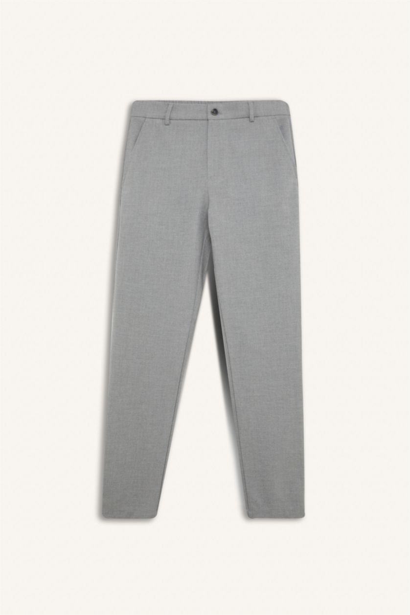 MAN Grey Melange Pocketed Straight Leg Jogger Pants