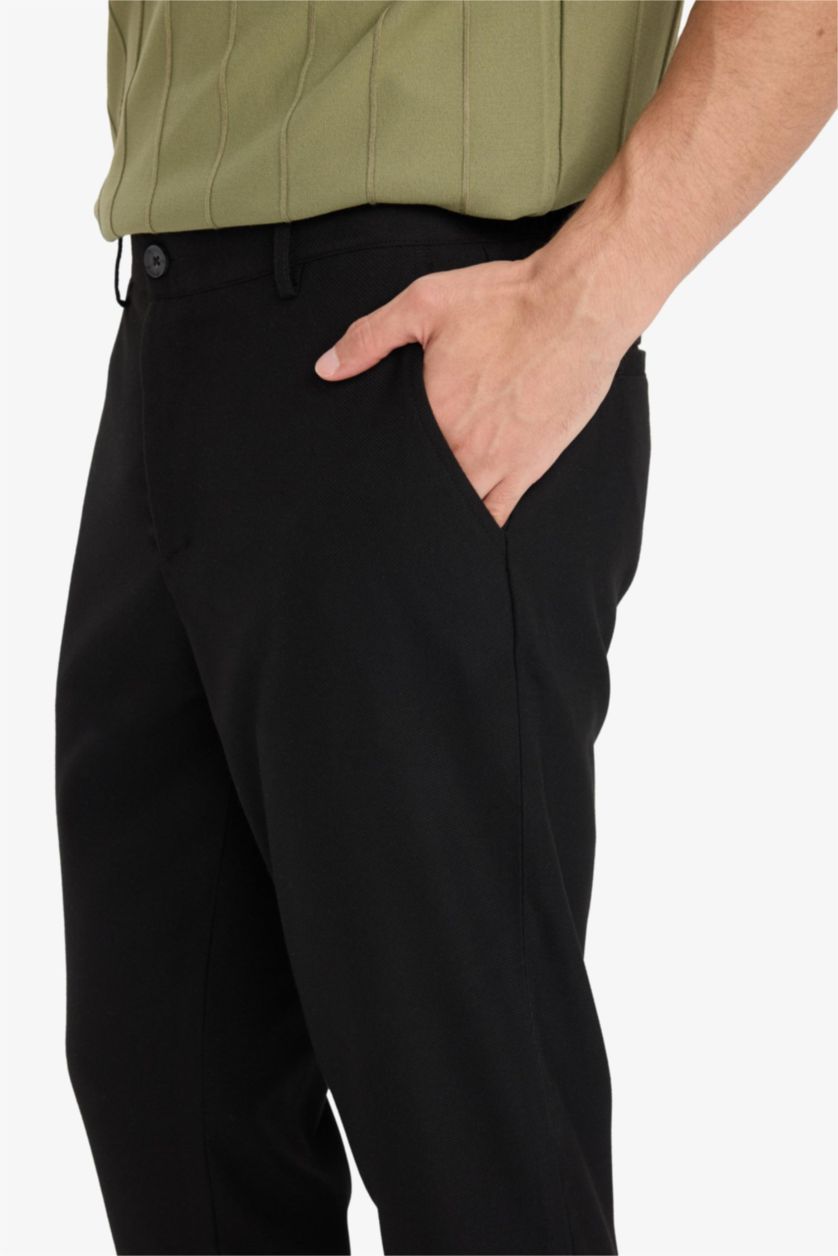MAN Black Jogger Fit Straight Leg Trousers