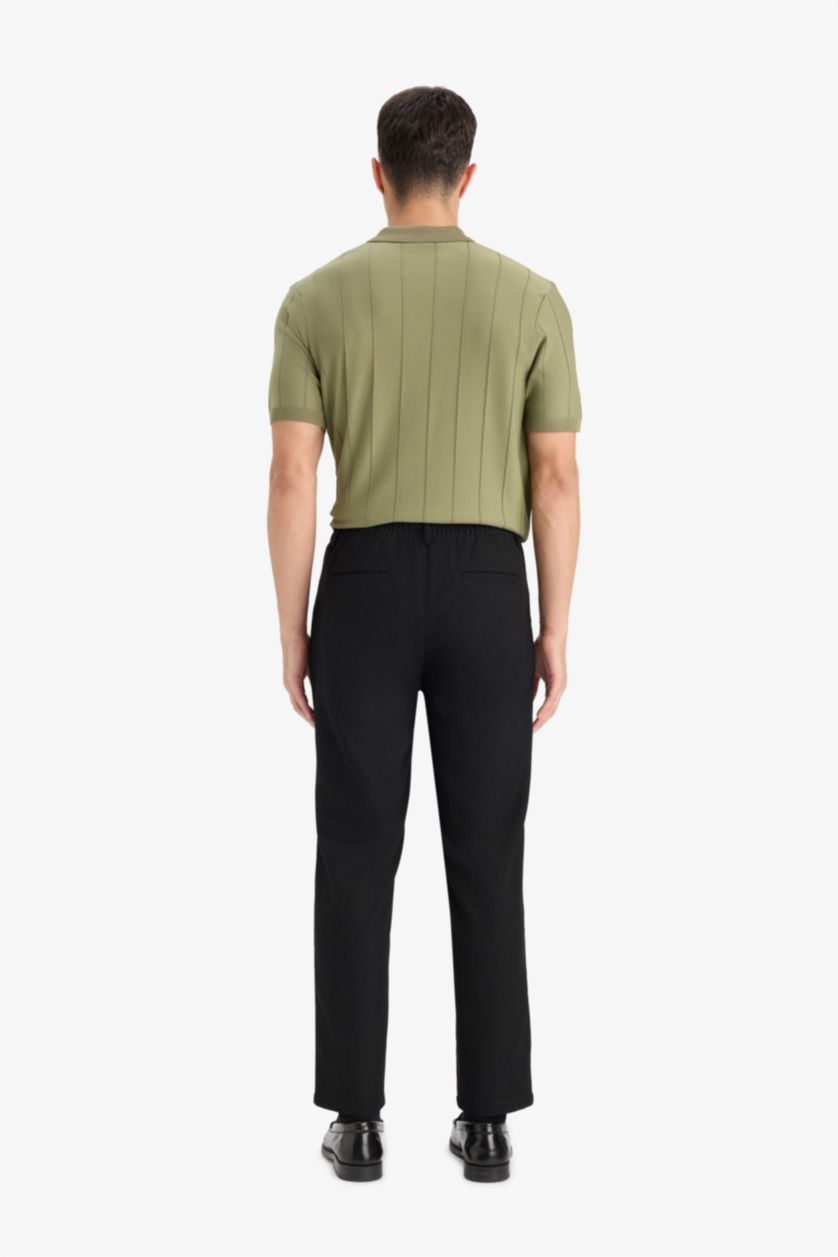 MAN Black Jogger Fit Straight Leg Trousers