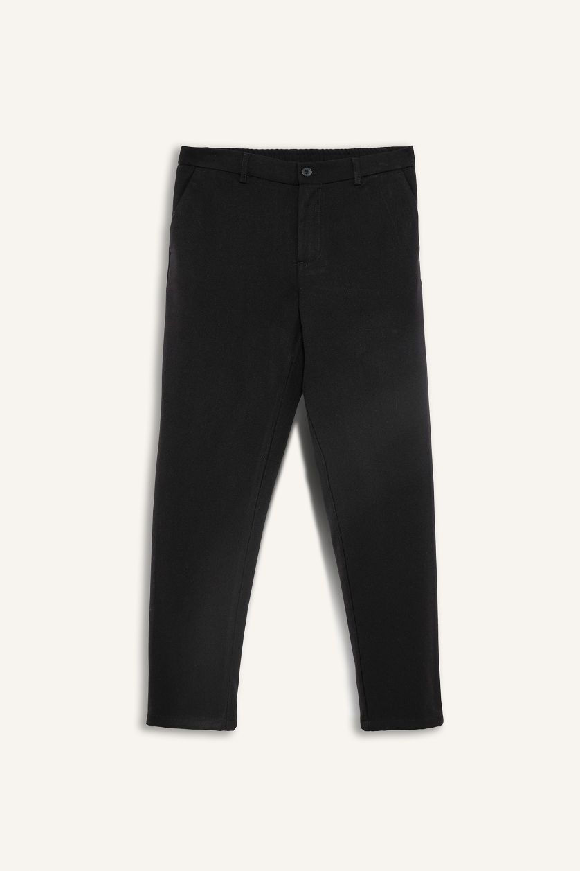MAN Black Tailored Fit Straight Leg Trousers