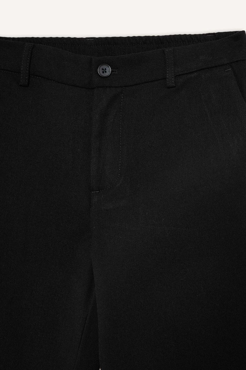 MAN Black Tailored Fit Straight Leg Trousers