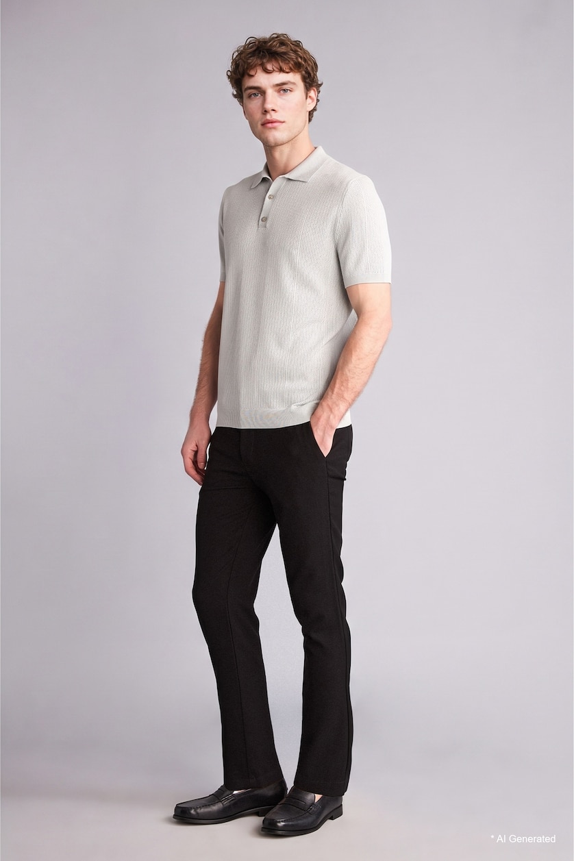 MAN Black Tailored Fit Straight Leg Trousers