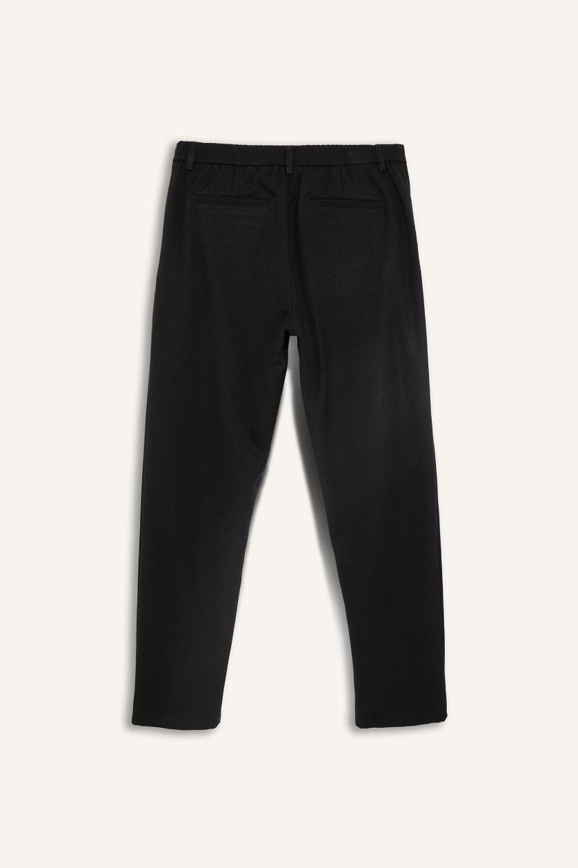 MAN Black Tailored Fit Straight Leg Trousers