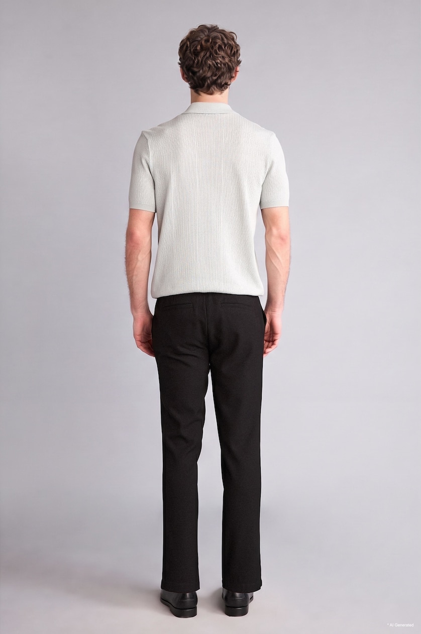 MAN Black Tailored Fit Straight Leg Trousers