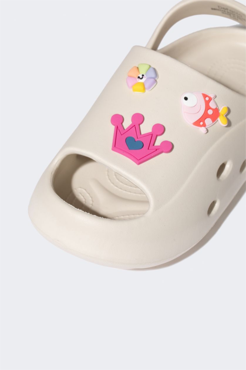 Kız Çocuk - Genç Kız Bej Tek Bantlı Yüksek Taban Eva Terlik Kız Çocuk