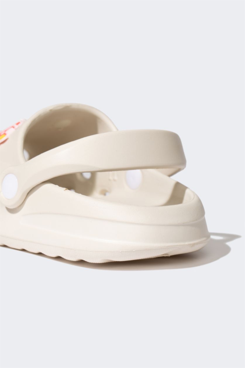 Kız Çocuk - Genç Kız Bej Tek Bantlı Yüksek Taban Eva Terlik Kız Çocuk