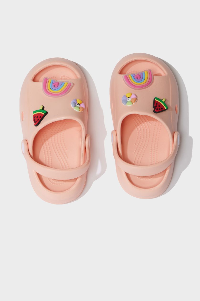 Kız Çocuk - Genç Kız Peach Tek Bantlı Yüksek Taban Eva Terlik Kız Çocuk