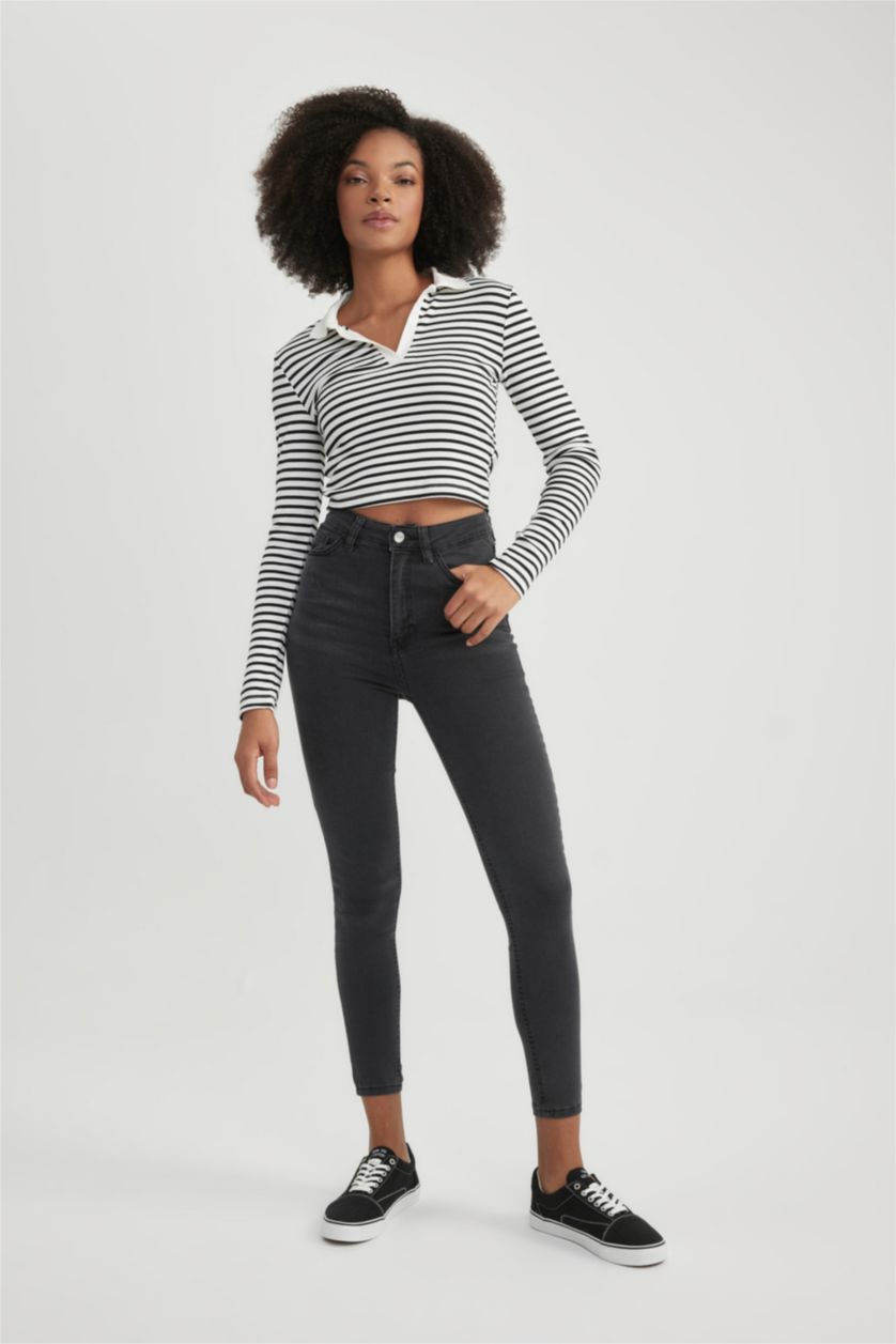 Woman Anthracite Super Skinny Fit Trousers