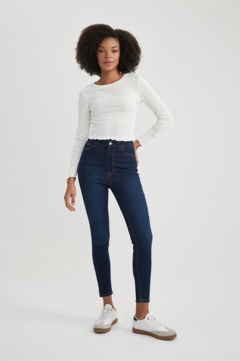Women Dark Blue Super Skinny Fit Trousers