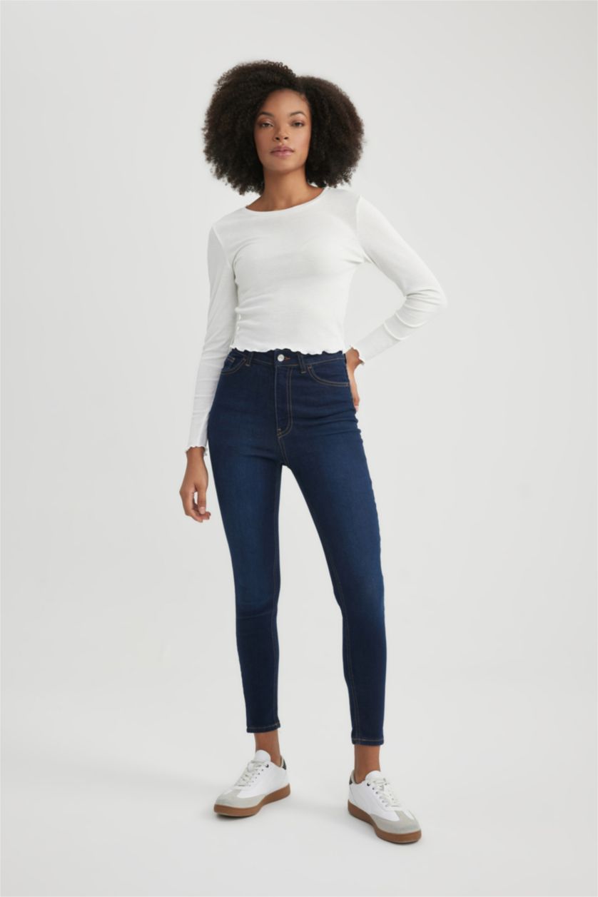 Women Dark Blue Super Skinny Fit Trousers