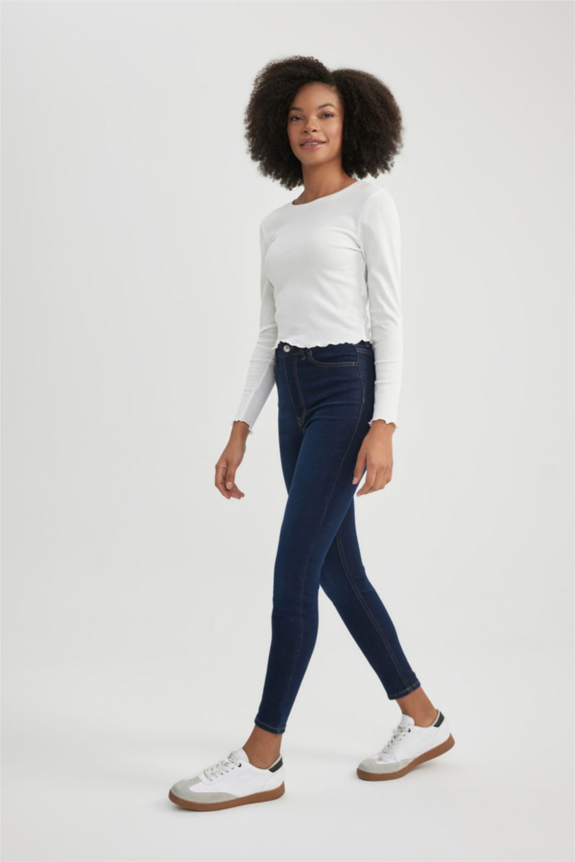 Women Dark Blue Super Skinny Fit Trousers