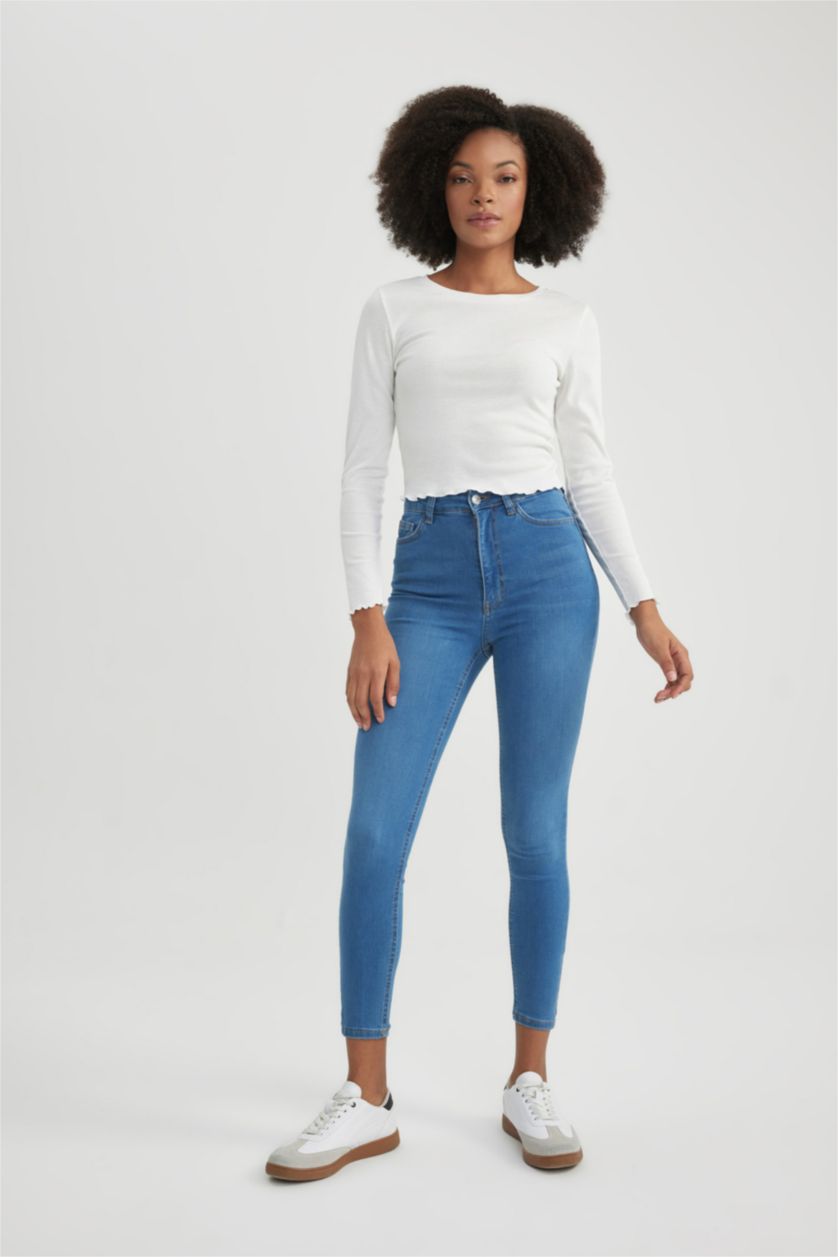 Kadın Açık Mavi Super Skinny Fit Pantolon