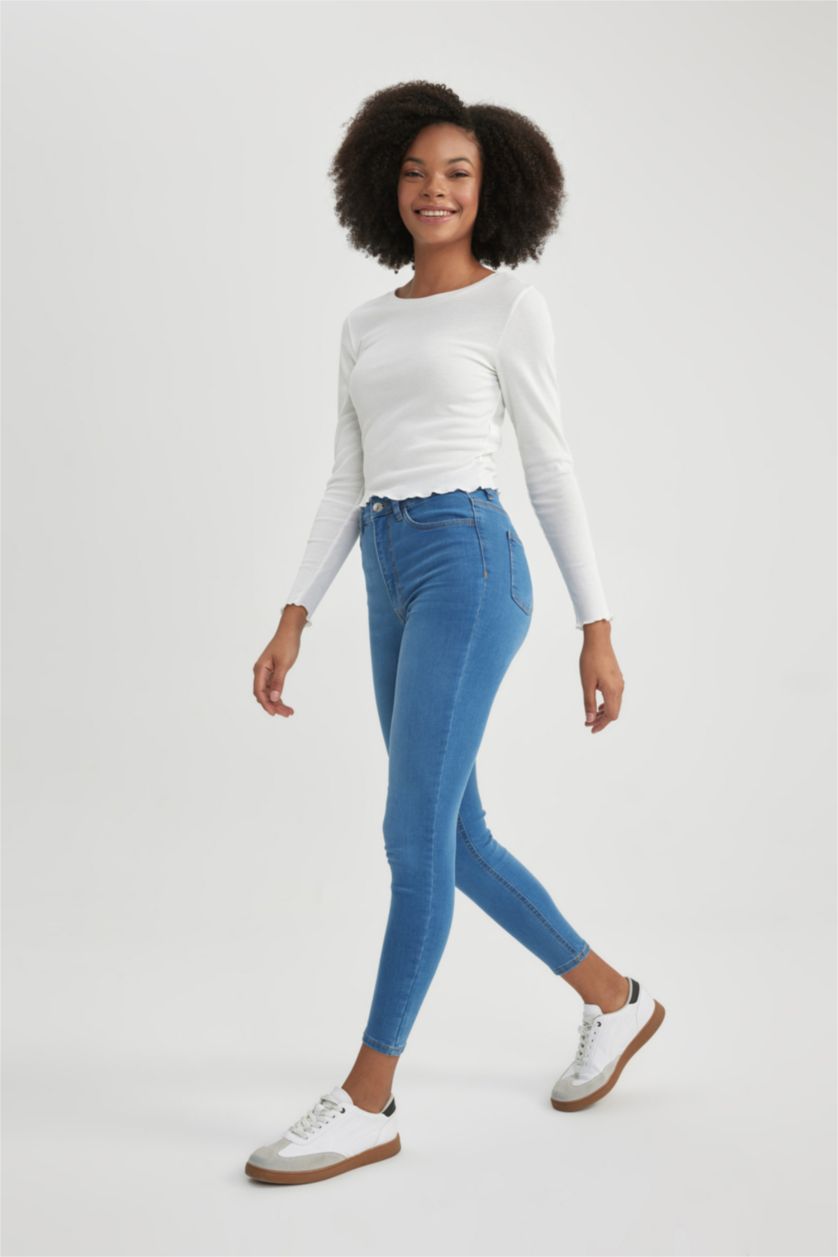 Kadın Açık Mavi Super Skinny Fit Pantolon