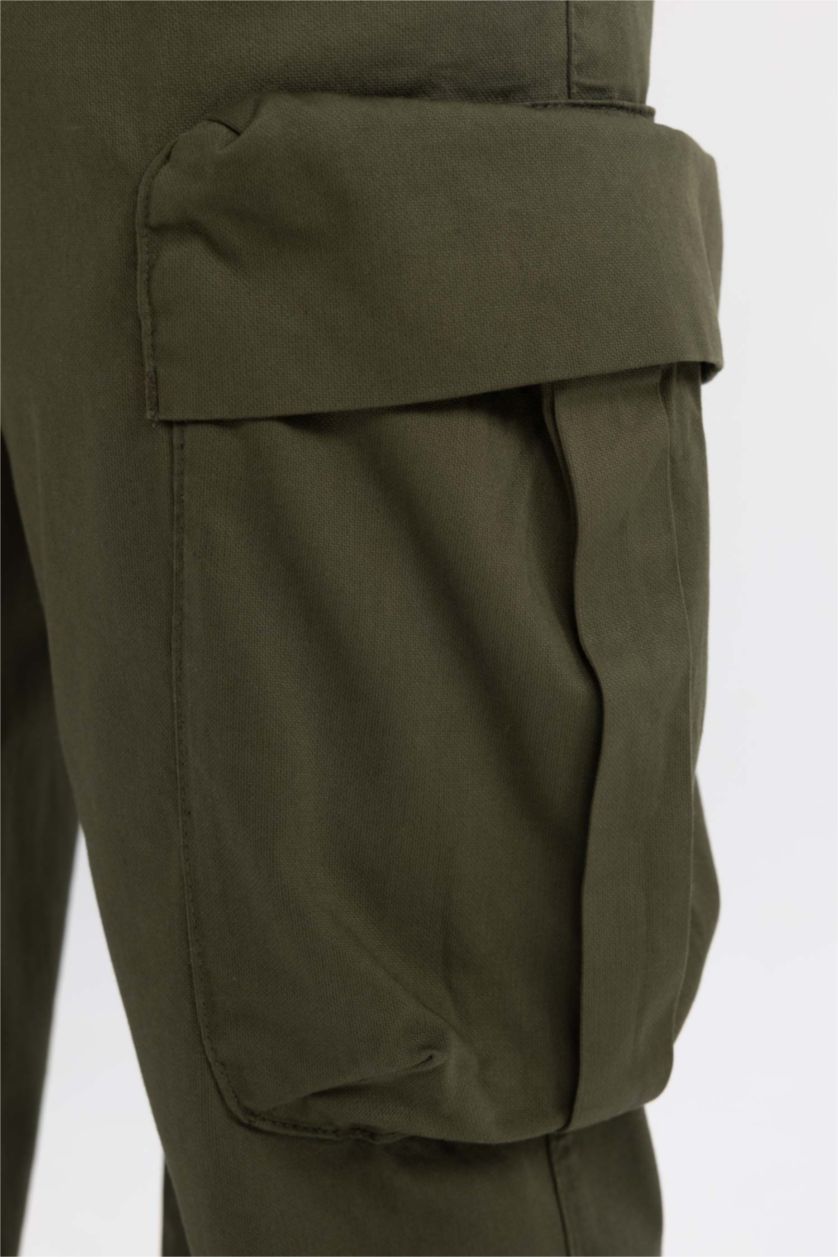 رجال كاكي بنطلون كارجو بجيب قصة فضفاضة