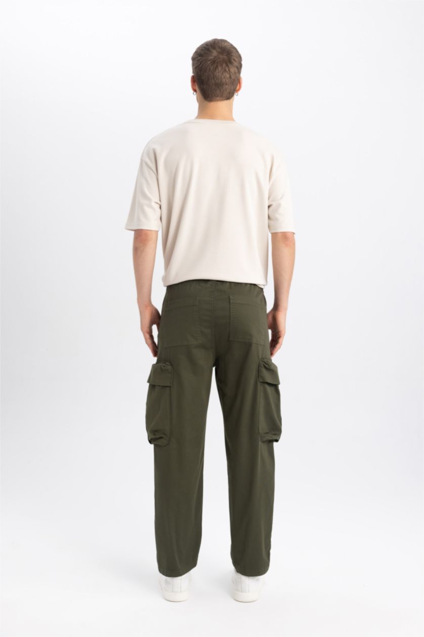رجال كاكي بنطلون كارجو بجيب قصة فضفاضة