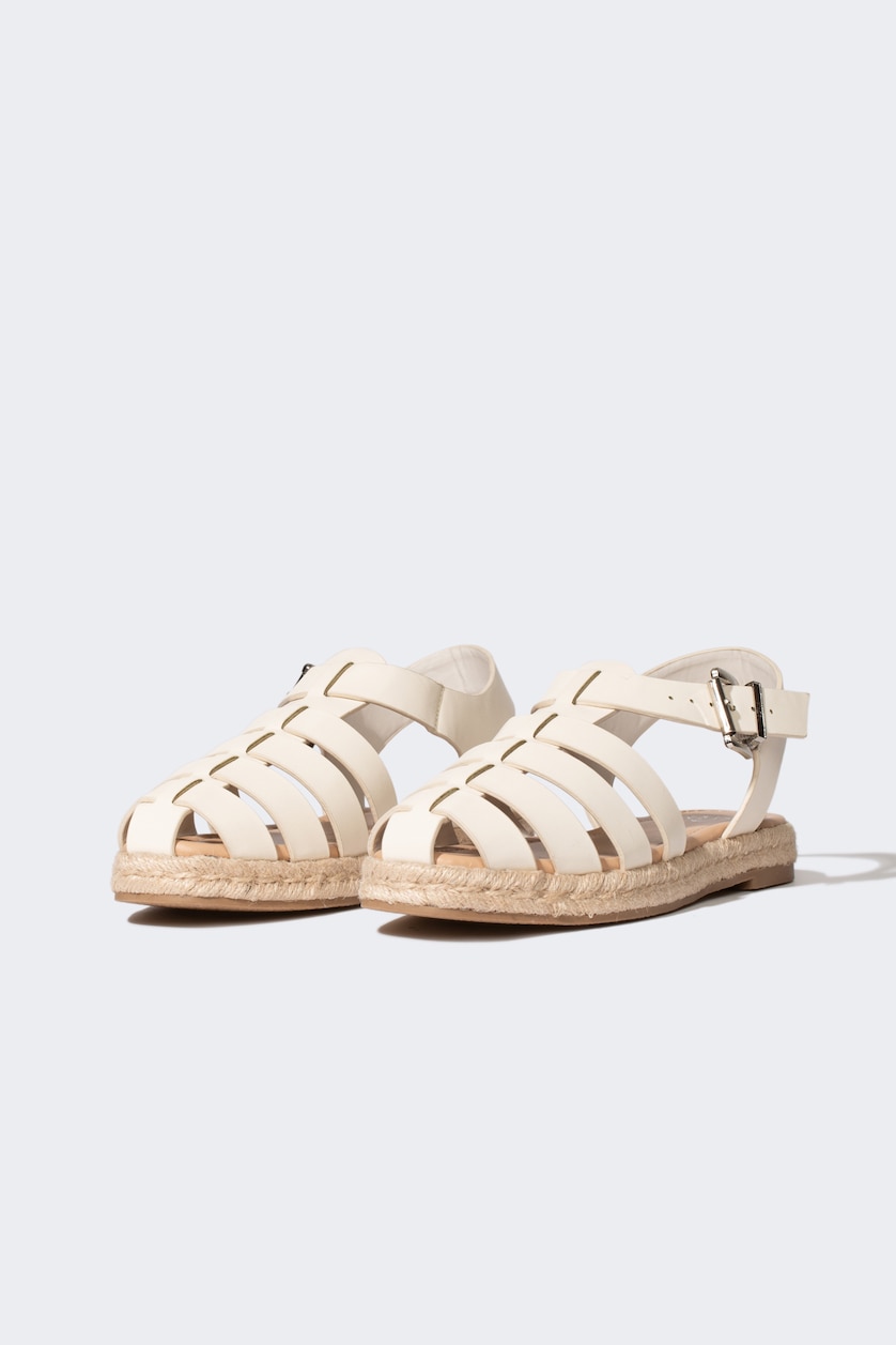 WOMAN Beige Woman Slip On Flat Bottom Espadrilles Shoes