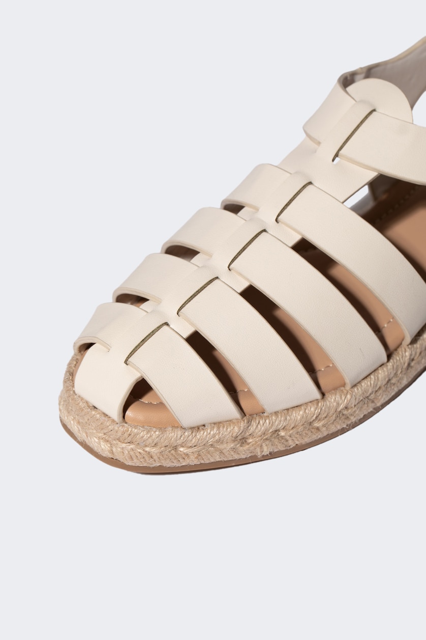 WOMAN Beige Woman Slip On Flat Bottom Espadrilles Shoes