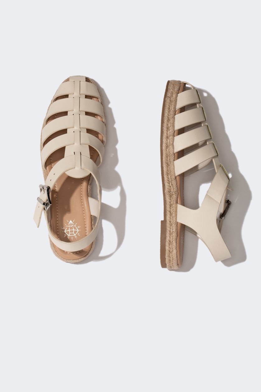 WOMAN Beige Woman Slip On Flat Bottom Espadrilles Shoes