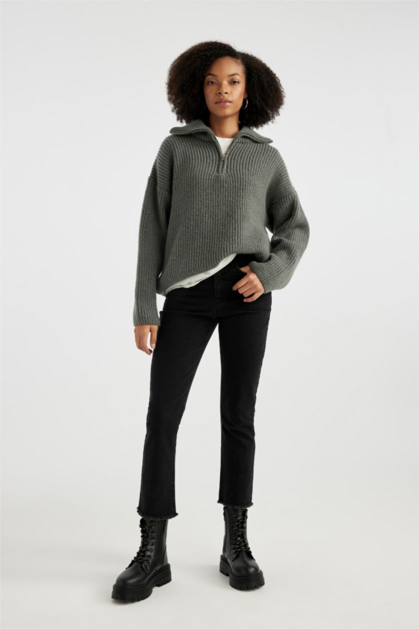 Grey Woman Oversize Fit Pullover 3062046 | DeFacto
