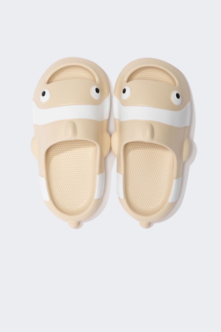 Boys & Teens Beige Boy High Sole Single Strap Eva Slippers