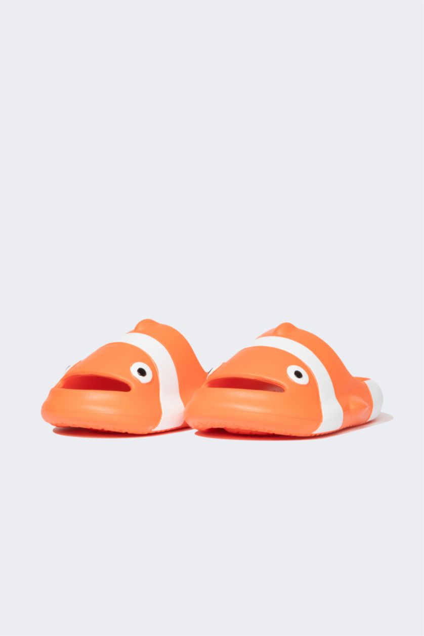 Boys & Teens Orange Boy High Sole Single Strap Eva Slippers
