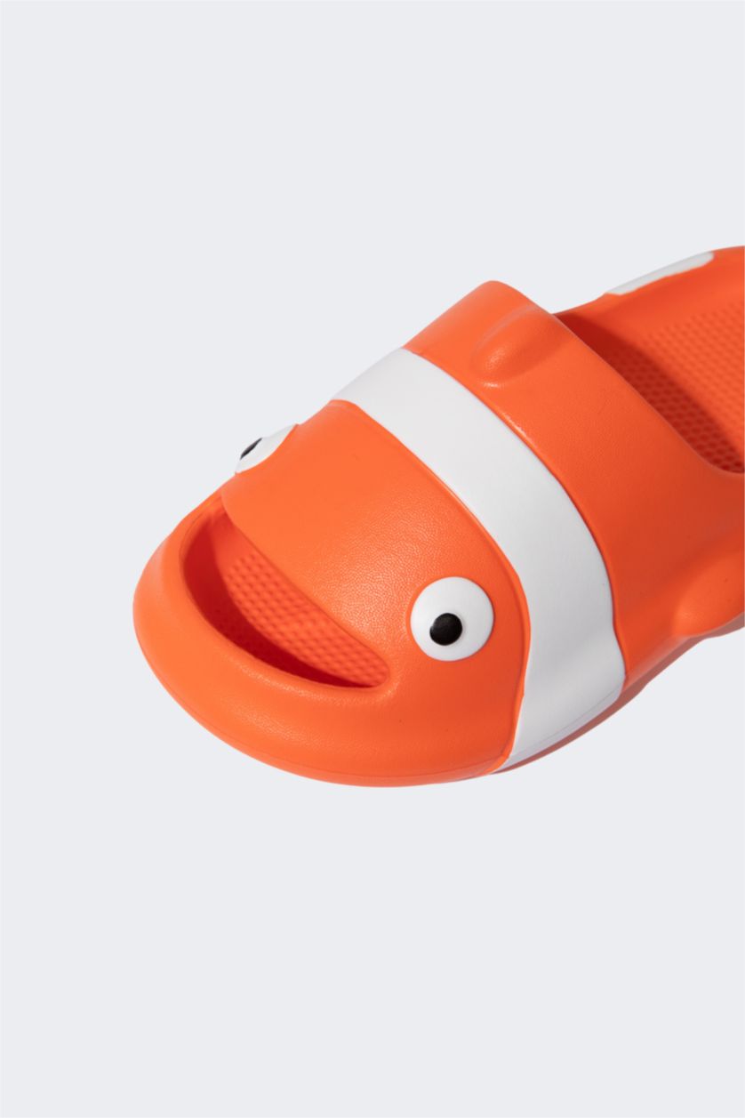 Boys & Teens Orange Boy High Sole Single Strap Eva Slippers