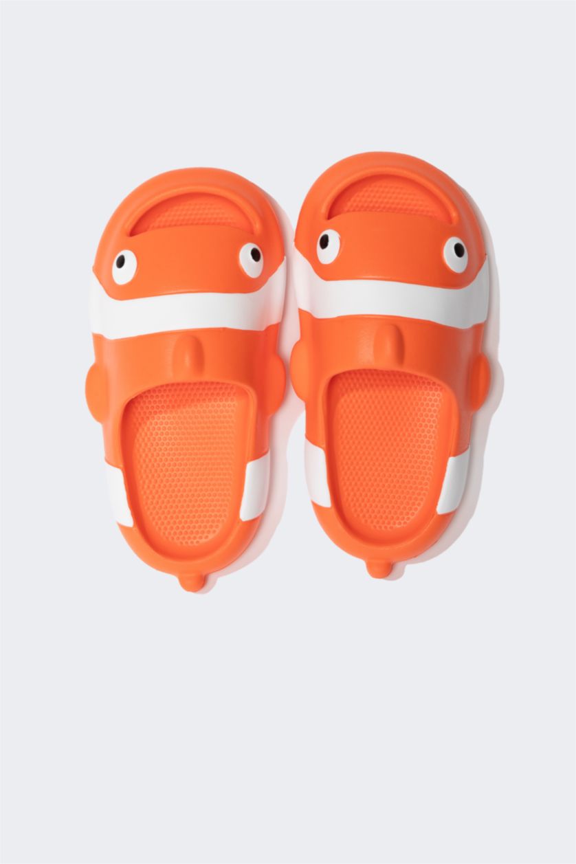 Boys & Teens Orange Boy High Sole Single Strap Eva Slippers