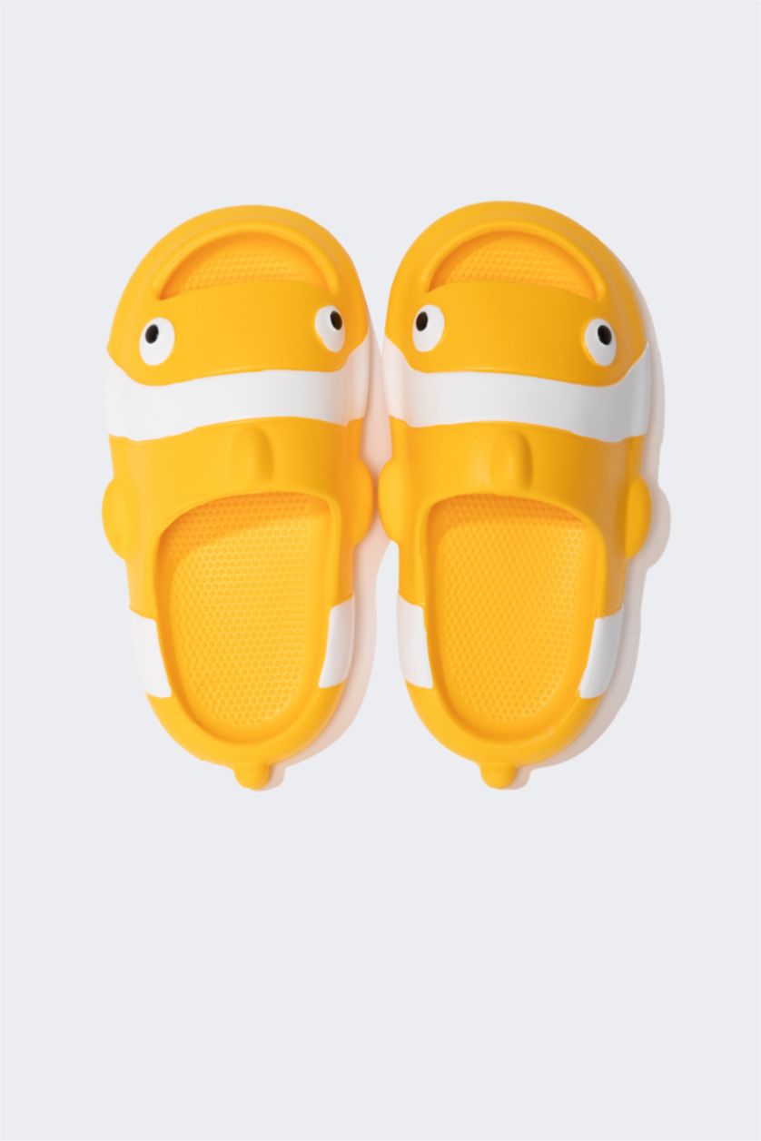 Boys & Teens Yellow Boy High Sole Single Strap Eva Slippers