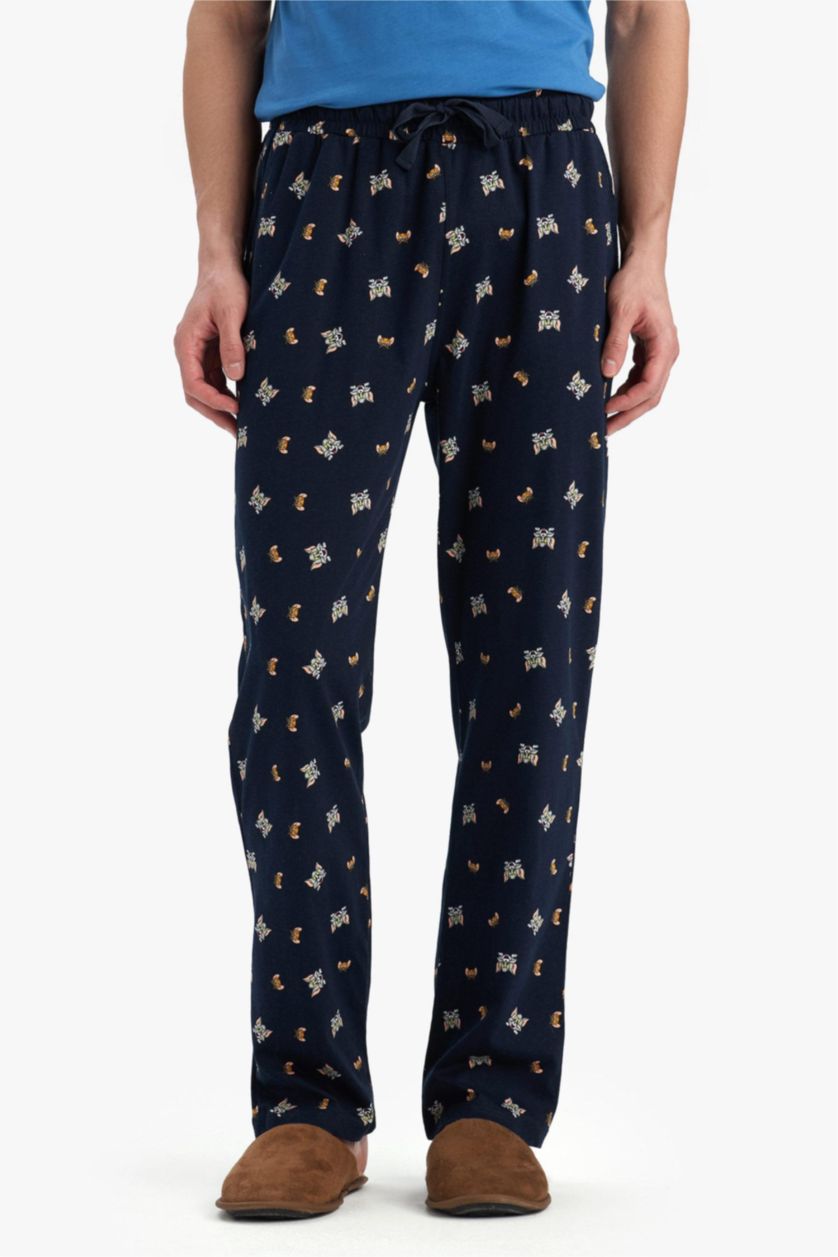 Erkek Mavi Tom & Jerry Pijama Takımı Kısa Kollu Üst Uzun Alt