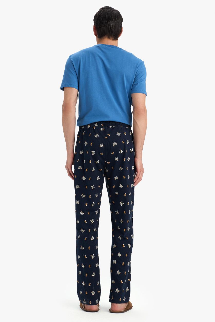 Erkek Mavi Tom & Jerry Pijama Takımı Kısa Kollu Üst Uzun Alt