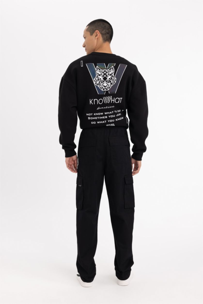 Ерлер қара багги габардин Шалбар