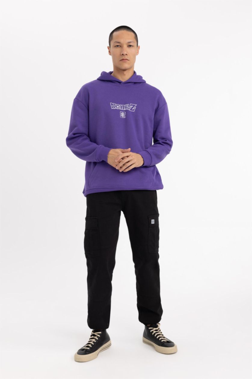 رجال أسود بنطرون كارجو قصة عادية بساق مطاطي بجيب