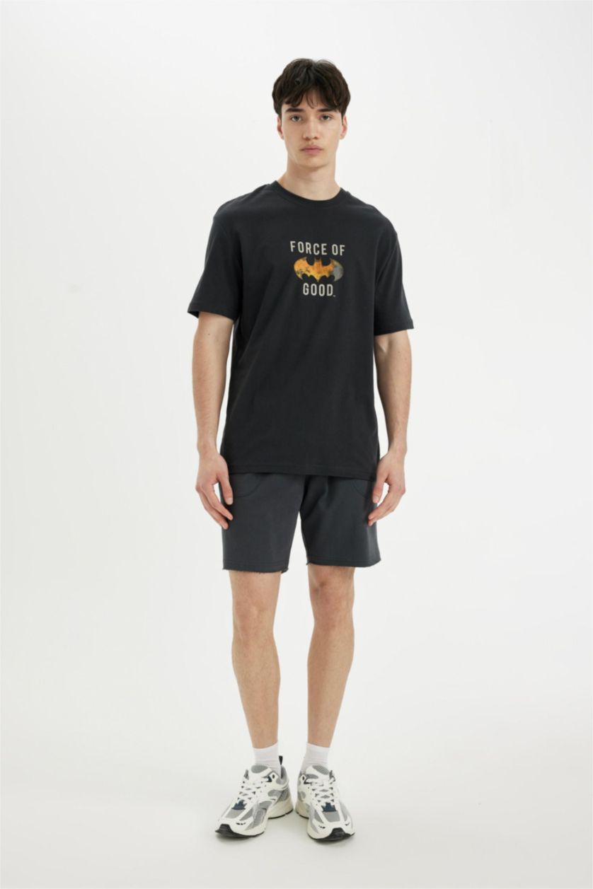 Erkek Antrasit %100 Pamuk Slim Fit Dar Kesim Dar Paça Cepli Basic Düz Şort