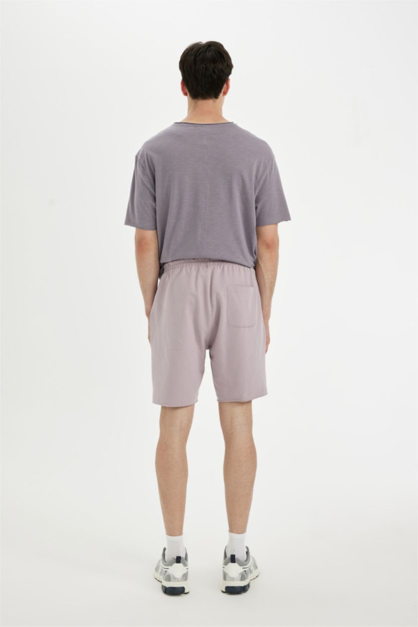 Erkek Açık Gülkurusu Slim Fit Dar Kesim Dar Paça Cepli Basic Düz Şort