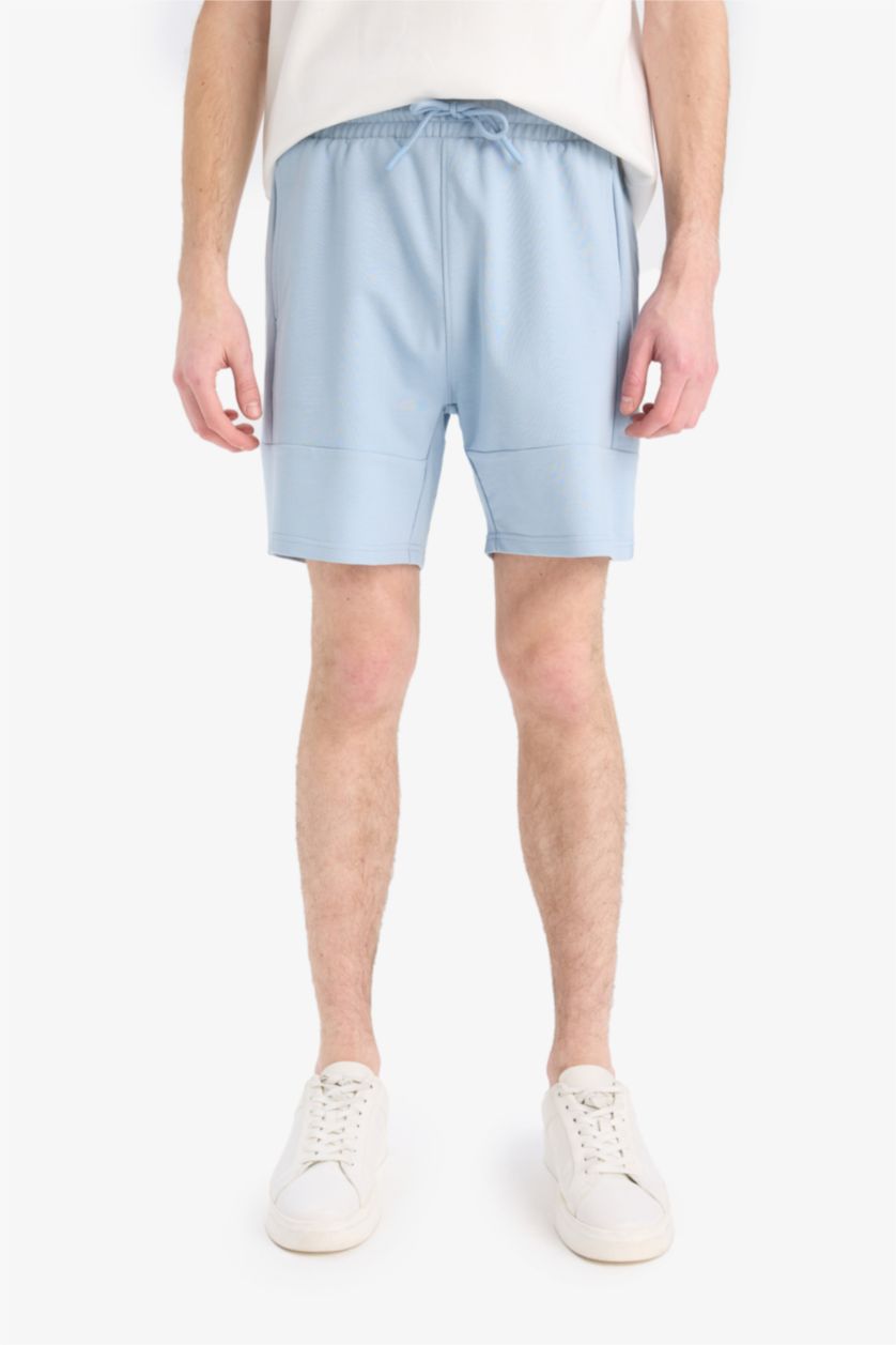 MAN Light Blue Slim Fit Super Skinny Hem Shorts