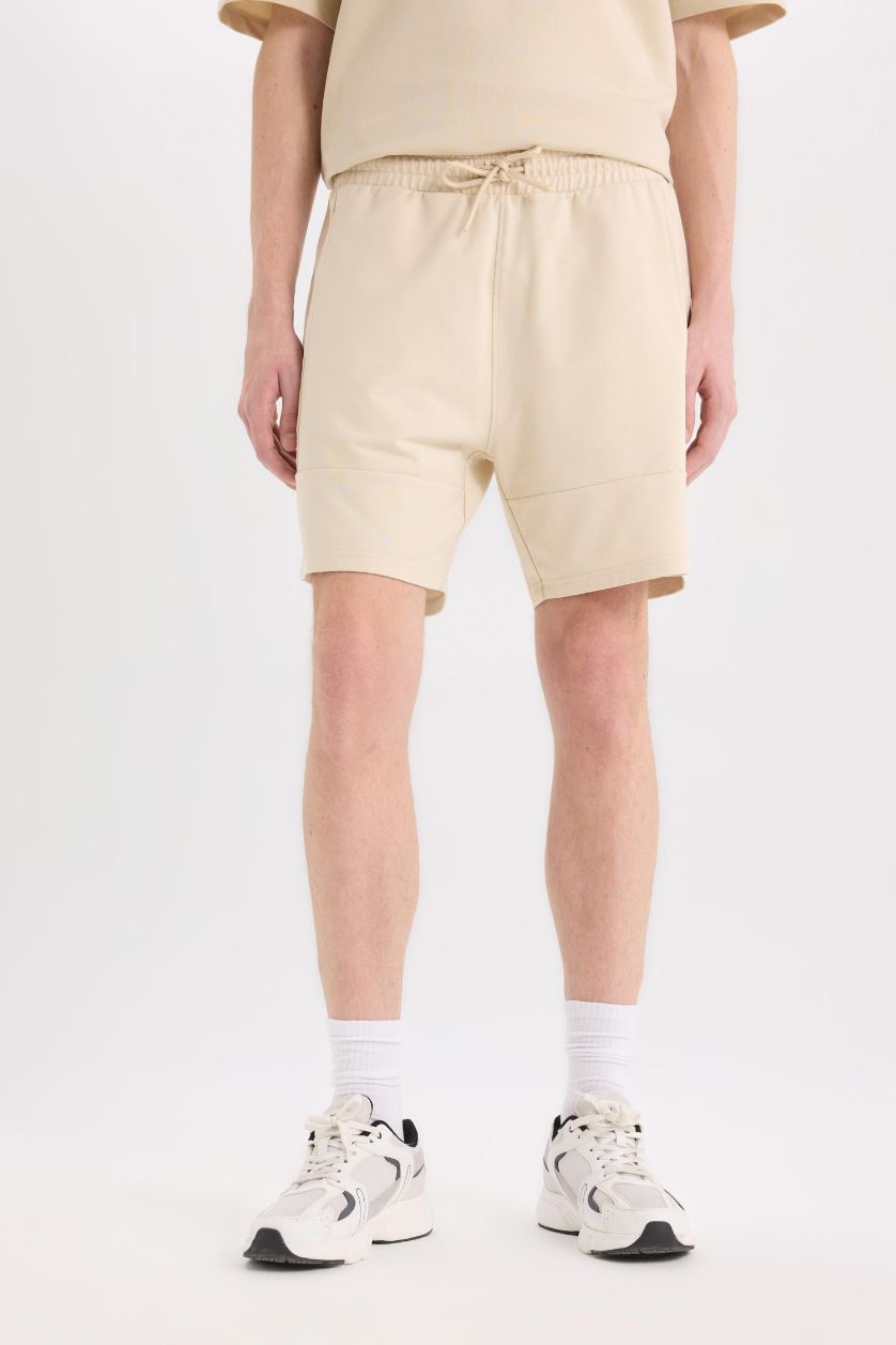 رجال اللون الحجري شورت سليم فيت عادي