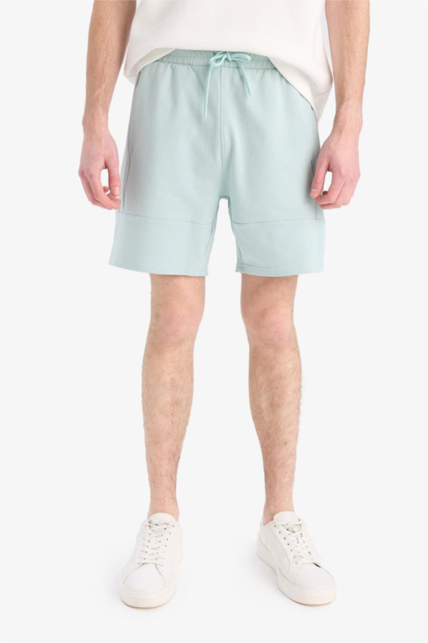Erkek Mint Slim Fit Dar Kesim Dar Paça Basic Düz Şort