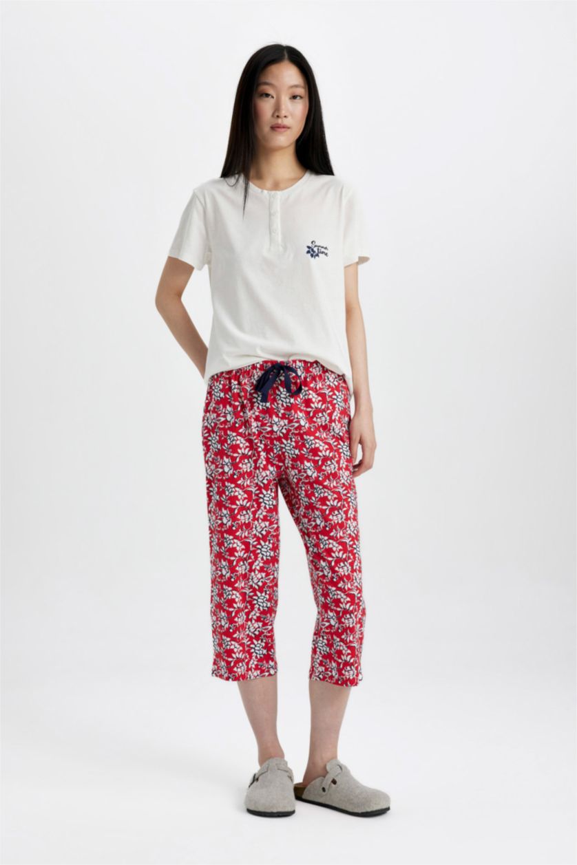 WOMAN Red Printed 2 Piece Pajama Set