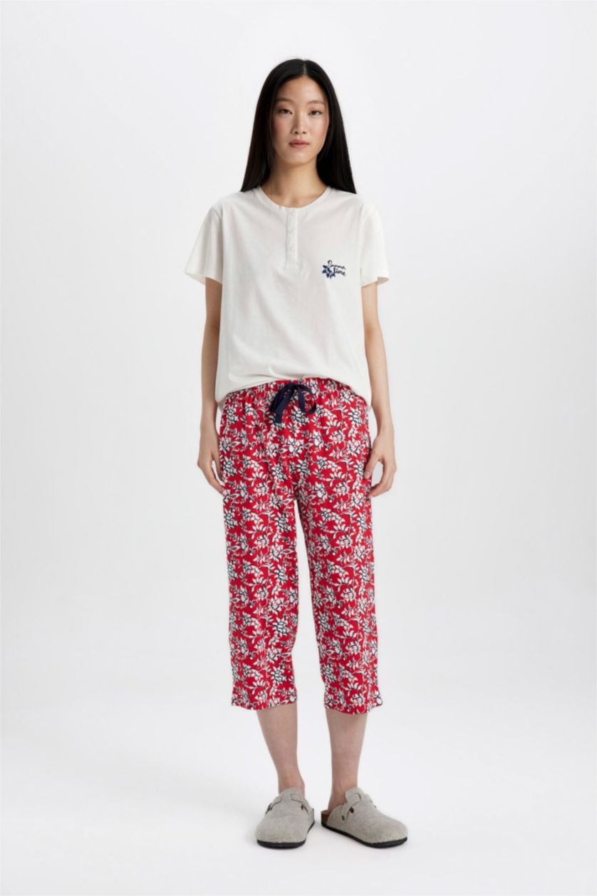 WOMAN Red Printed 2 Piece Pajama Set