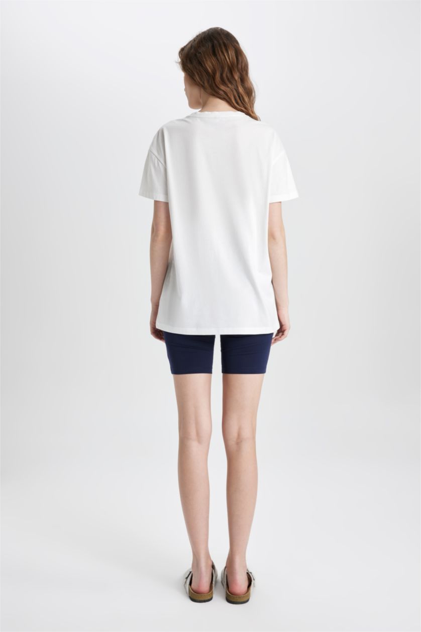 نساء كحلي سيت اوفر سايز نص كم من Fall in Love - قطعتين