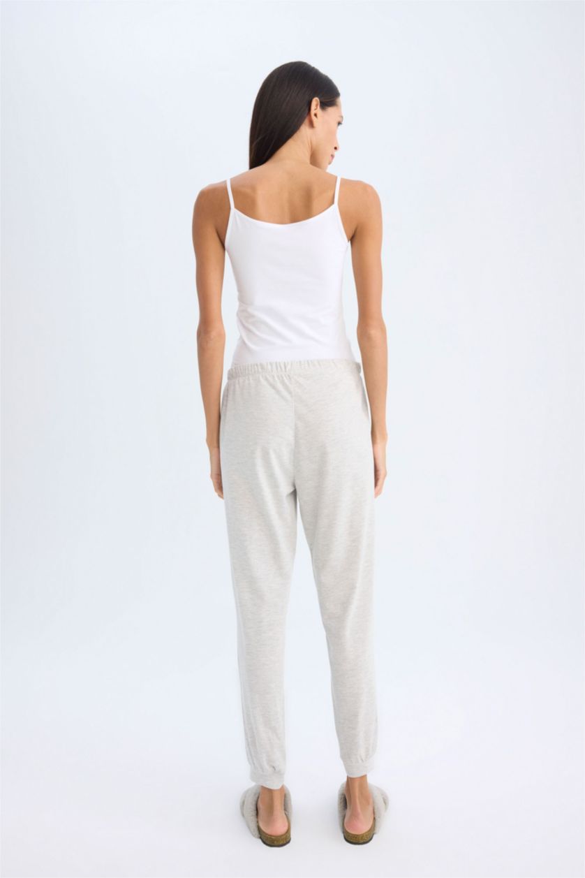 WOMAN Grey Melange Regular Fit Elastic Waist Pajama Pants